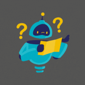 Friendly Tech Robot asking questions