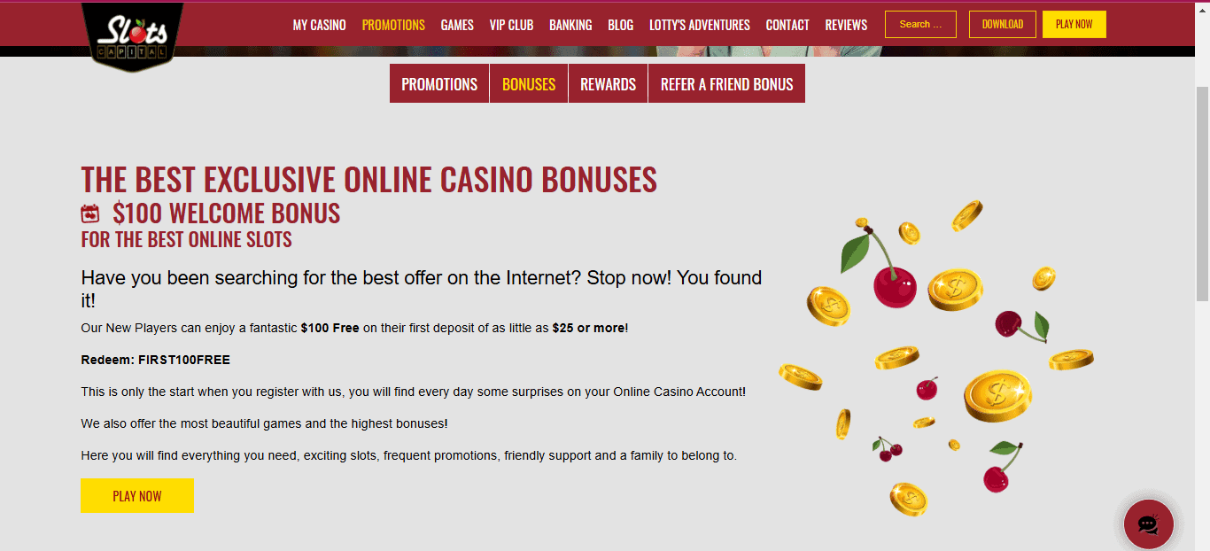 Slots Capital Casino 2025 exclusive online casino bonuses Screenshot